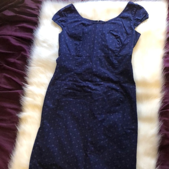 navy cap sleeve dress